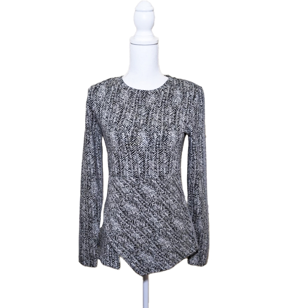 STELLA MCCARTNEY Herringbone Print 2-Tone Fabric Top